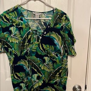 Tommy Bahama Leaf Print Blouse